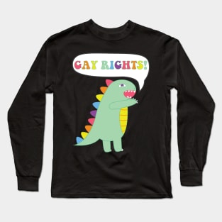 Gay Rights Rainbow Dinosaur Long Sleeve T-Shirt